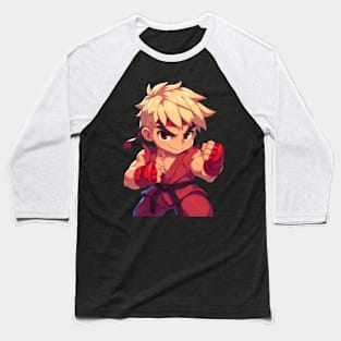 Street Fighter Ken Art Baseball T-Shirt